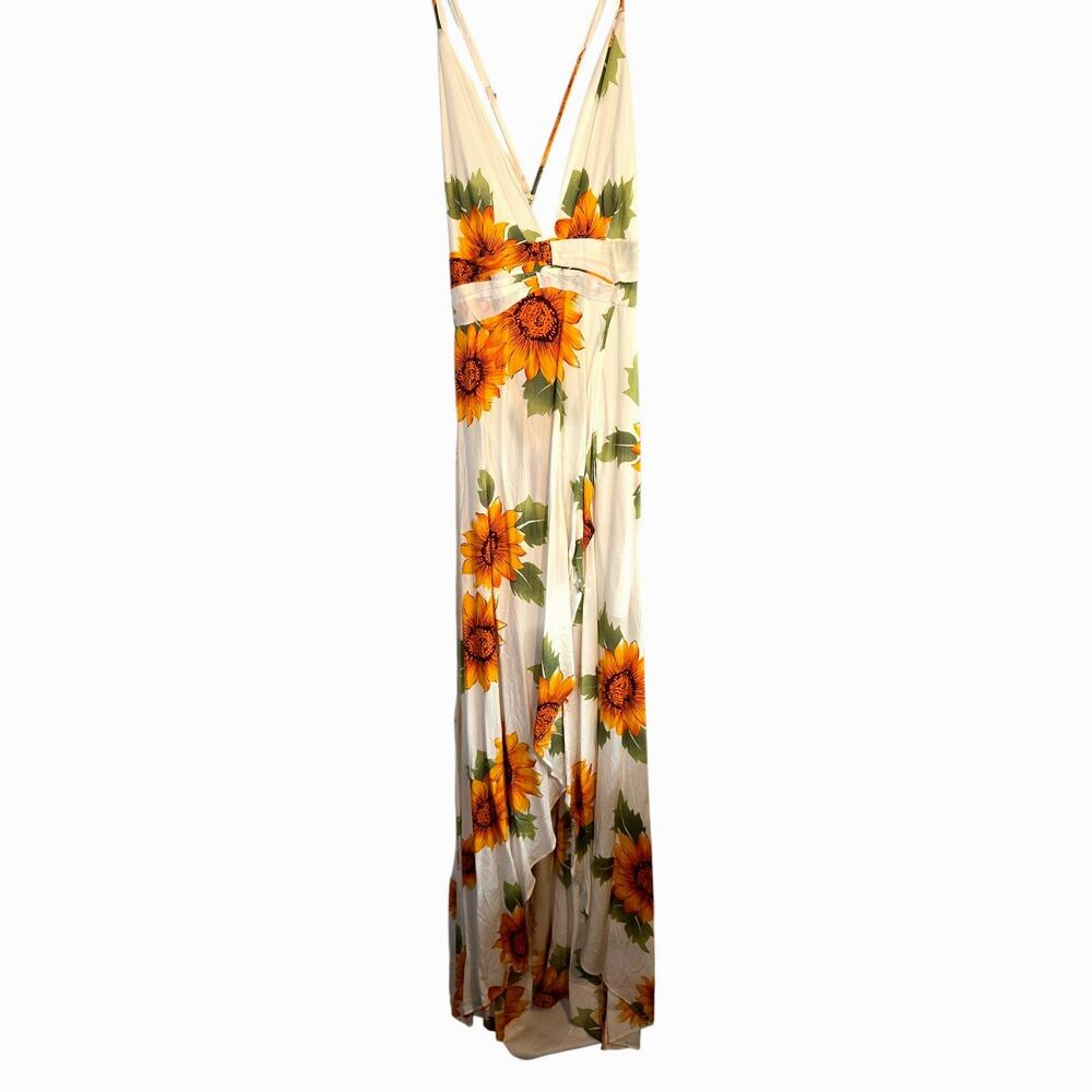 Dress Day Small Women's Long Sunflowers Sleeveless Sun Dress Miss Size 4 6 S - Picture 4 of 8